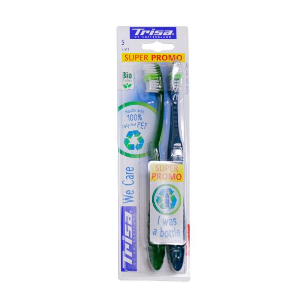 مسواک دوتایی سوپر پرومو مدل وی کر تریزا با برس نرم - Trisa We Care Soft Toothbrush