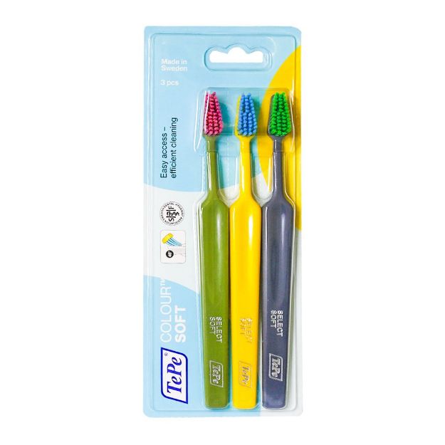 پک 3 عددی مسواک کالر تپه - Tepe Model Soft Colour Toothbrush 3 pcs