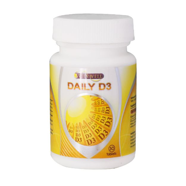 قرص دیلی D3 1000 واحد ویتاول 30 عدد - Vitawell Daily D3 30 Tabs