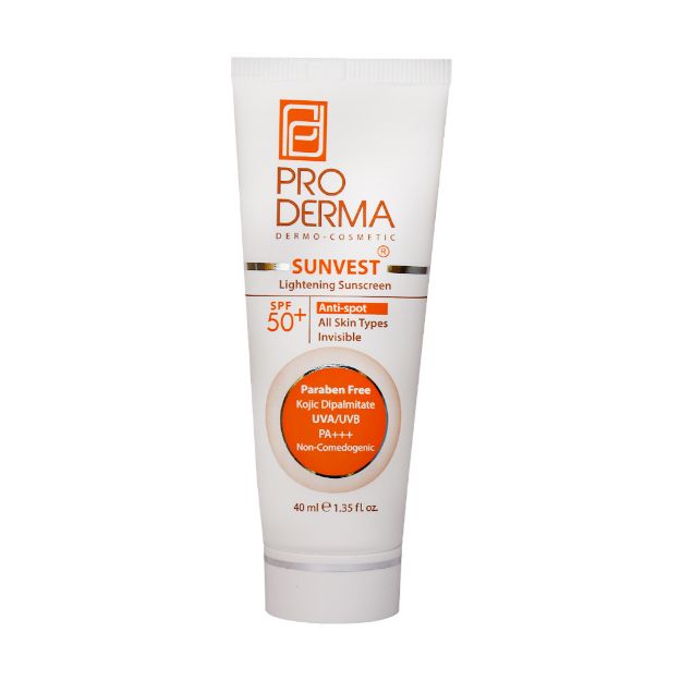 کرم ضد آفتاب و روشن کننده لک های پوست +SPF50 پرودرما 40 میلی لیتر - Pro Derma Sunvest Lightening Sunscreen SPF50+ 40 ml