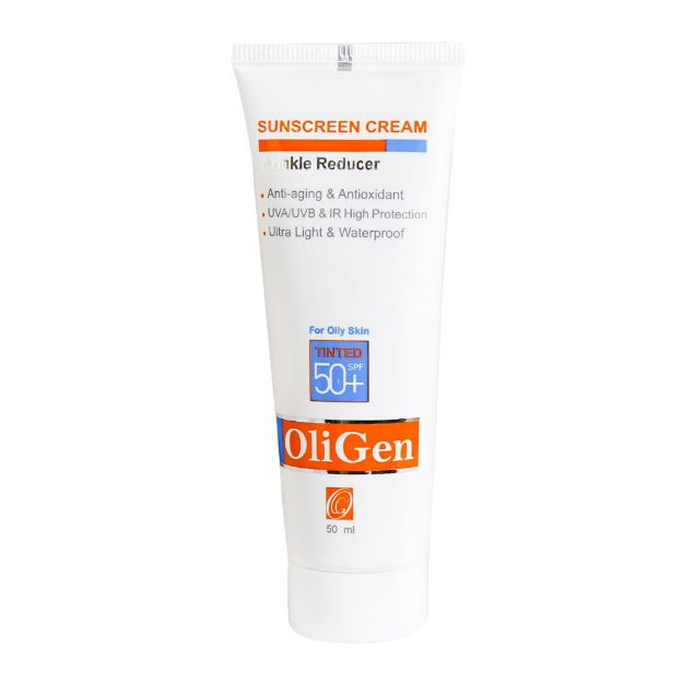 کرم ضدآفتاب رنگی پوست چرب الی ژن SPF50 حجم 50 میلی لیتر - OliGen Sunscreen Cream SPF50 for Oily Skin 50 ml