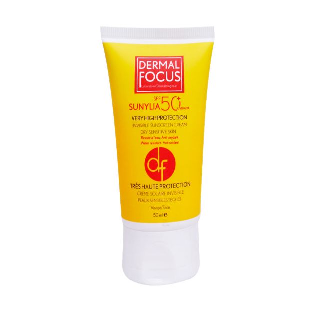 کرم ضد آفتاب سانیلیا پوست خشک و حساس SPF50 درمال فوکوس 50 میلی لیتر - Dermal Focus sunylia SPF50 Cream For Dry And Sensitive Skin 50 ml