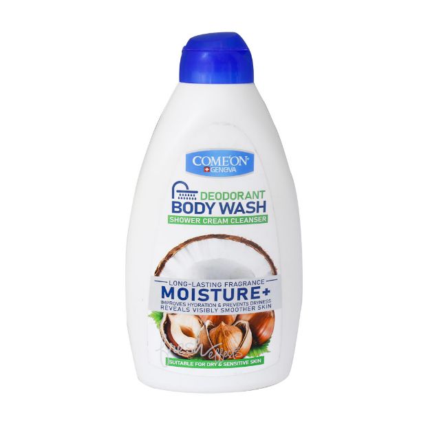 شامپو بدن کرمی کامان مدل Moisture مناسب پوست خشک و حساس 510 میلی لیتر - Comeon Deodorant Body Wash Model Moisture 510 ml