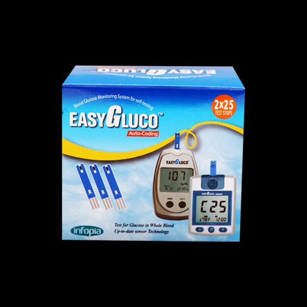 نوار تست قند خون ایزی گلوکو ۵۰ عددی - Easy Gluco Blood Glucose Test Strips 50 Numbers