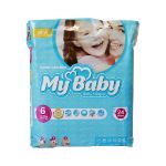 پوشک سایز 6 مای بی بی (15 تا 25 کیلوگرم) حاوی عصاره بابونه 24 عدد - My Baby Size 6 Baby Diaper With Chamomile Extact 24 Pcs