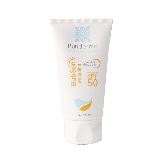 کرم ضد آفتاب روشن کننده SPF50 بیوتی درما 43 میلی لیتر - Butiderma Whitening SPF 50 Sun Screen 43 Ml