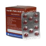 قرص آهن 60 و فولیک اسید 0.5 آوه سینا 100 عدد - Ave Sina Iron 60 And Folic Asid 0.5 100 Tabs