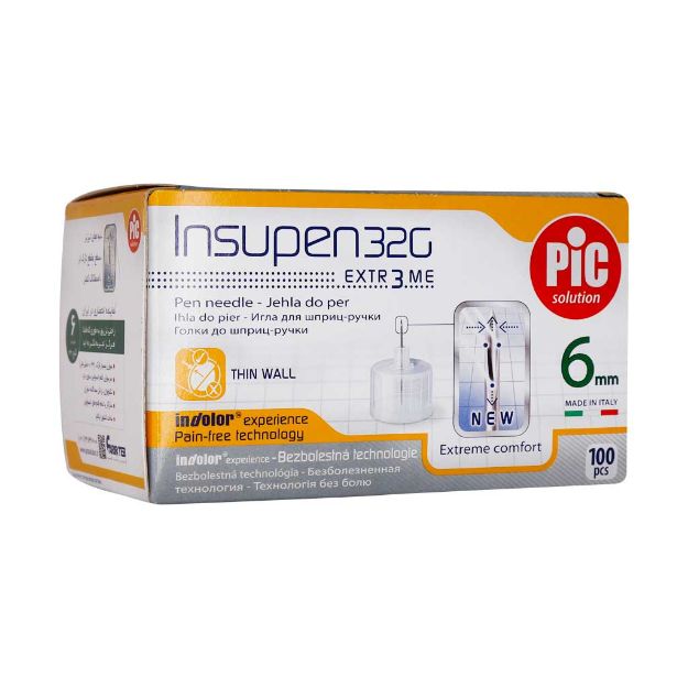 سوزن قلم انسولین 6 میلی متر پیک سلوشن 100 عدد - Pic Solution Insulin Pen Needle 6mm 100 pics