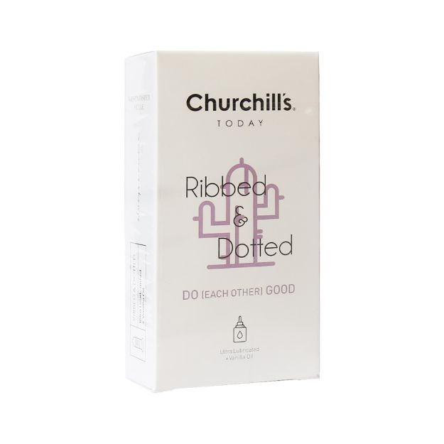 کاندوم خاردار و شیاردار وانیل چرچیلز 12 عدد - Churchills Ribbed & Dotted Do Good Condom 12 Pcs