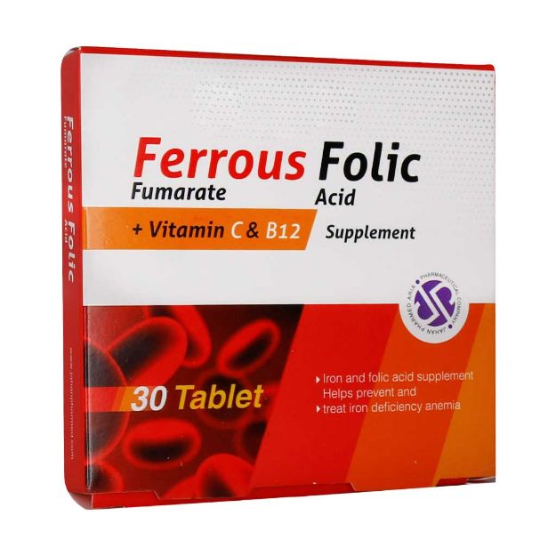 قرص فروس فولیک اسید جهان فارمد آریا 30 عدد - Jahan Pharmed Aria Ferrous Folic 30 Tablets