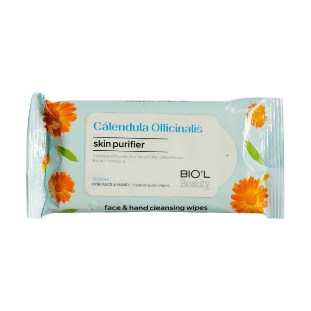 دستمال مرطوب پاک کننده دست و صورت بیول حاوی عصاره کالاندولا 10 عدد - Biol Calendula Face And Hand Cleansing Wipes 10 Pcs