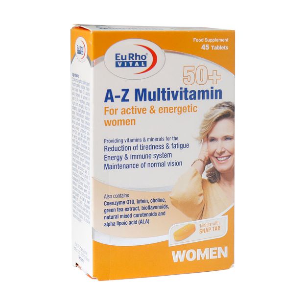 قرص A Z مولتی ویتامین بالای 50 سال بانوان یوروویتال 45 عدد - Eurho Vital A Z Multivitamin 50+ For Women 45 Tabs