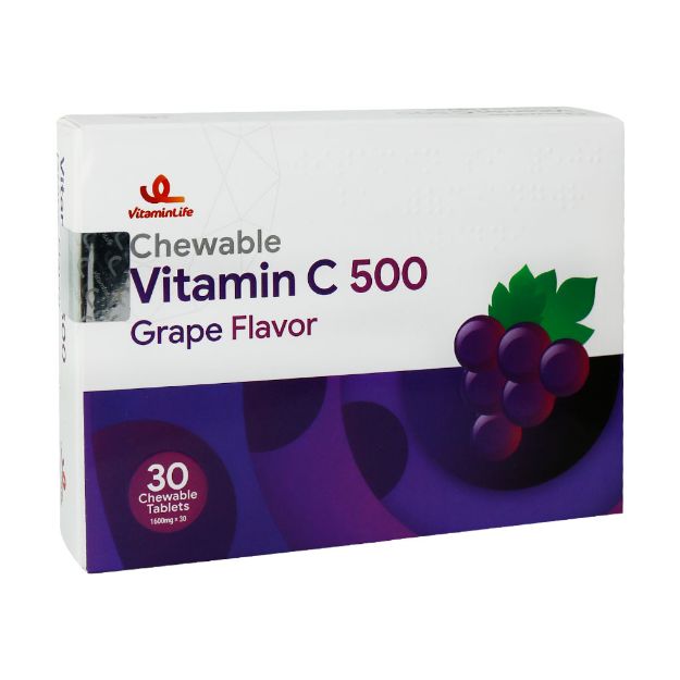 قرص جویدنی ویتامین C 500 میلی گرم ویتامین لایف 30 عدد - Vitamin Life Vitamin C 500 mg 30 Chewable Tablets