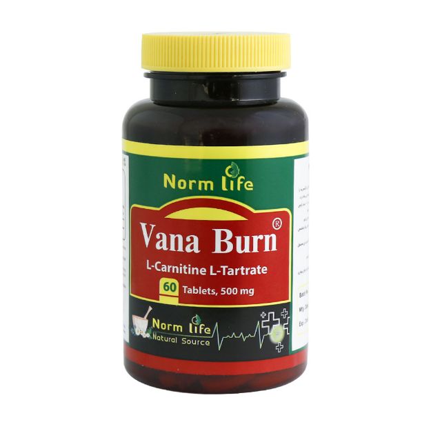 قرص ال کارنیتین وانا برن 500 میلی گرم نورم لایف 60 عدد - Norm life Vana Burn L Carnitine 500 mg 60 Tabs