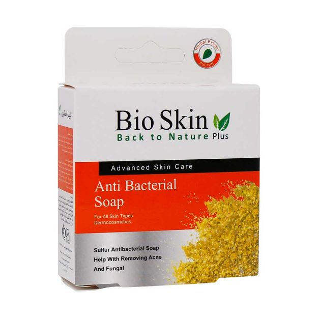 صابون آنتی باکتریال گوگرد بایو اسکین پلاس مناسب انواع پوست 100 گرم - Bio Skin Anti Bacterial Sulfur Soap 100 g