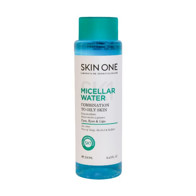 محلول پاک کننده آرایش پوست مختلط تا چرب اسکین وان 250 میلی لیتر - Skin One Micellar Water For Oily Skin 250 ml