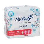 نوار بهداشتی ایرلید سیلکلی سافت سایز متوسط مای لیدی 10 عدد - My Lady Medium Ultra Thin Silky Soft Airlaid 10 Pads