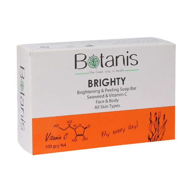 صابون روشن کننده و لایه بردار بوتانیس حاوی ویتامین c و جلبک دریایی 100 گرم - Botanis Brighty Brightening And Peeling Soap 100 g