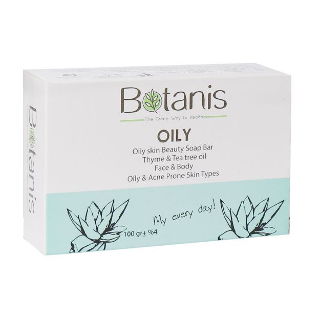 صابون متعادل کننده پوست چرب بوتانیس 100 گرم - Botanis Oily Soap Bar For Oily And Acne Prone Skin 100g