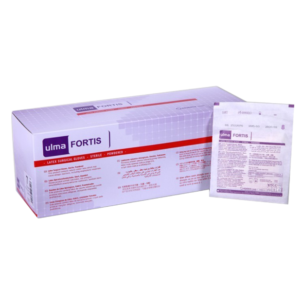 دستکش جراحی کم پودر اولما فورتیس - Ulma Fortis Latex Surgical Gloves No.8