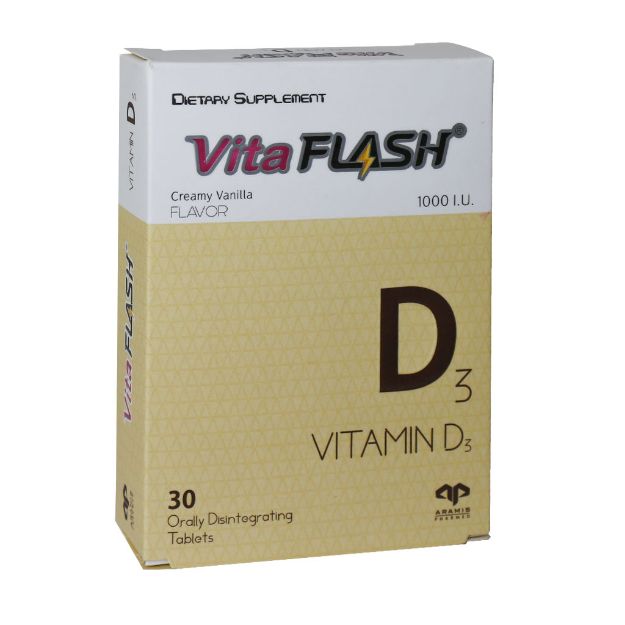 قرص ویتافلش D3 1000 واحد آرامیس فارمد 30 عدد - Aramis Pharmed Vita Flash Vitamin D3 30 Pcs