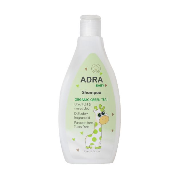 شامپو سر بچه عصاره چای سبز آدرا 250 میلی لیتر - Adra Organic Green Tea Baby Shampoo 250 ml