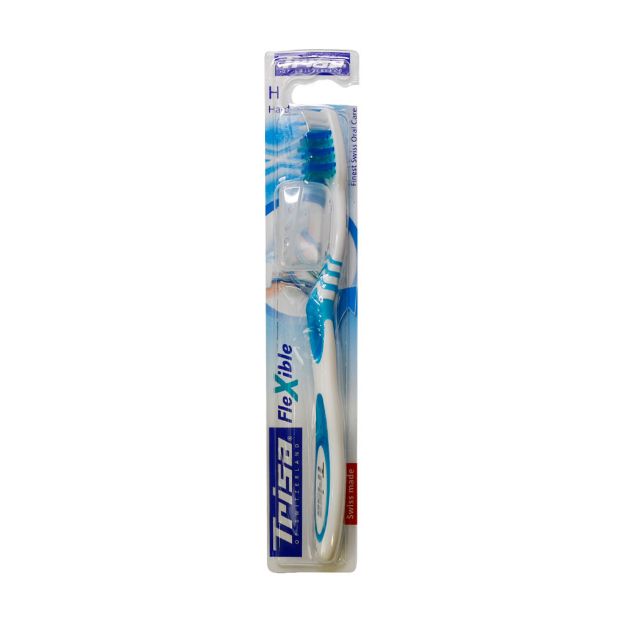 مسواک فلکسیبل تریزا فرچه سخت همراه با درپوش محافظ - Trisa Flexible Hard Toothbrush