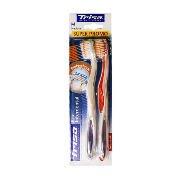 مسواک دوتایی پرو اینتردنتال با برس متوسط تریزا - Trisa Pro Interdental Toothbrush 2 pcs