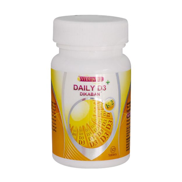 قرص دیلی D3 1000 واحد پلاس دی کابان ویتاول 30 عدد - Vitawell Daily D3 Plus Dikaban 30 Tablets