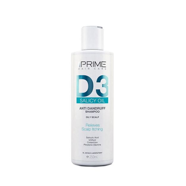 شامپو ضد شوره D3 پریم مناسب پوست سر چرب 250 میلی لیتر - Prime D3 Anti Dandruff shampoo For Oily Scalp 250 ml