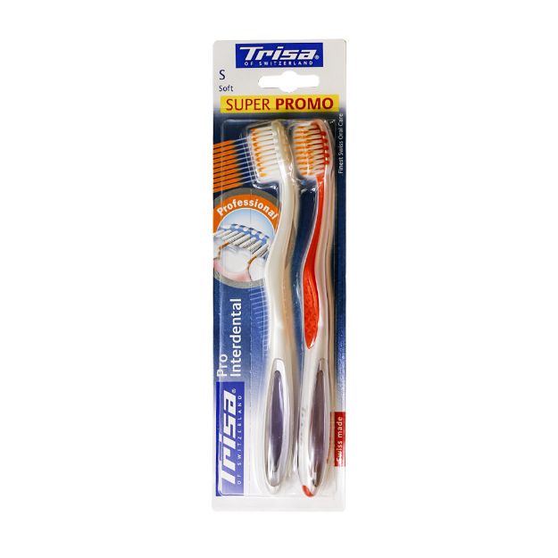 مسواک دوتایی پرو اینتردنتال با برس نرم تریزا - Trisa Pro Interdental Soft Pac 2 Pcs