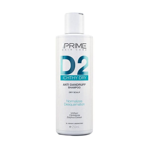 شامپو ضد شوره D2 پریم مناسب پوست سر خشک 250 میلی لیتر - Prime D2 Anti Dandruff Dry Scalp Shampoo 250 ml