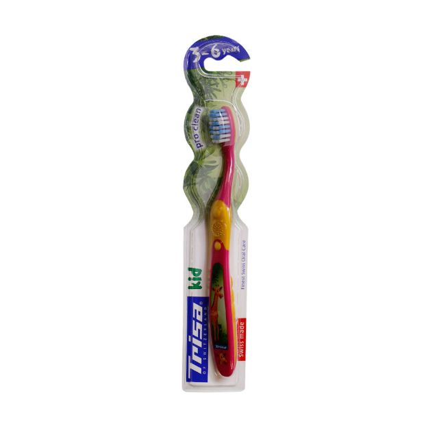 مسواک کودک تریزا مدل Kids با برس نرم مناسب کودکان ۳ تا ۶ سال - Trisa Kids Soft Toothbrush