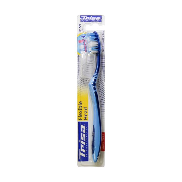 مسواک فلکسیبل هد با برس نرم تریزا همراه با محافظ - Trisa Flexible Head Soft Toothbrush