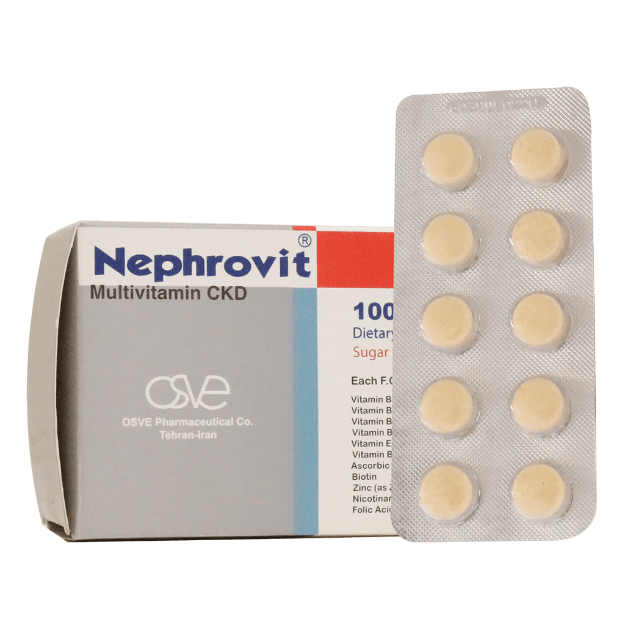 قرص مولتی ویتامین CKD نفروویت اسوه ۱۰۰ عدد - Osve Nephrovit Multivitamin CKD 100 Tab