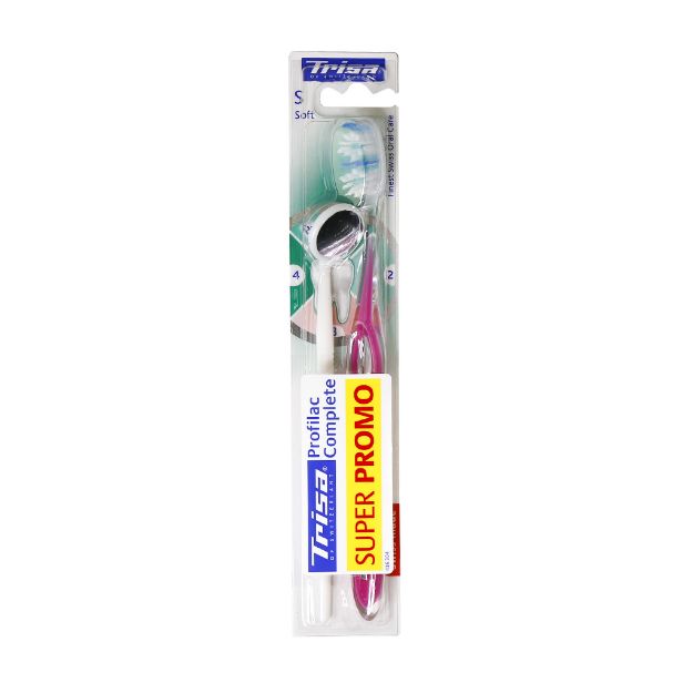 مسواک پروفیلاک کامپلت با برس نرم تریزا همراه با آینه - Trisa Profilac Complete Soft Toothbrush