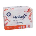 نوار بهداشتی ایرلید مشبک نرم خیلی نازک سایز بزرگ مای لیدی 8 عدد - My lady Ultra Thin large Instant Dry 8 pcs