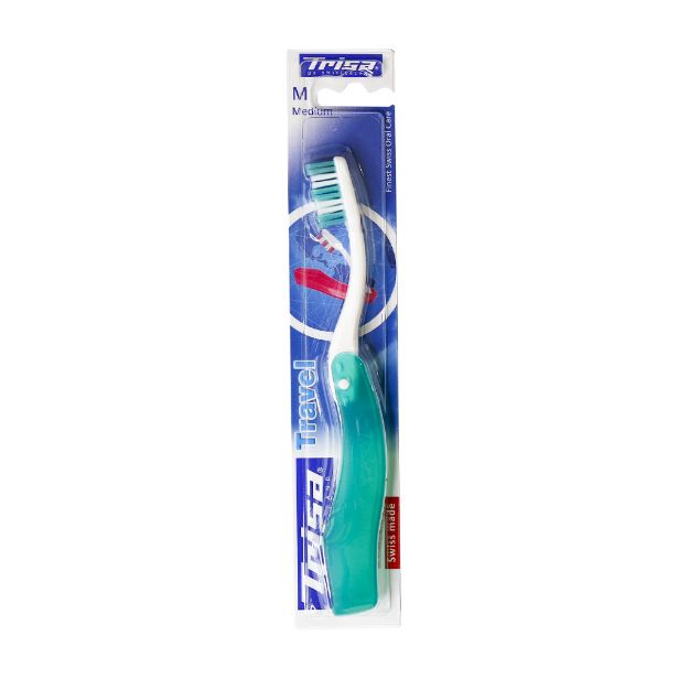 مسواک تاشو تراول تریزا با برس متوسط - Trisa Travel Medium Toothbrush