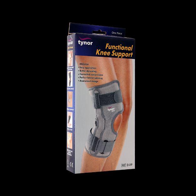 زانو بند قابل تنظیم آتل دار با ساپورت بالا تینور کد D-09 - Tynor Functional Knee Support Code D-09