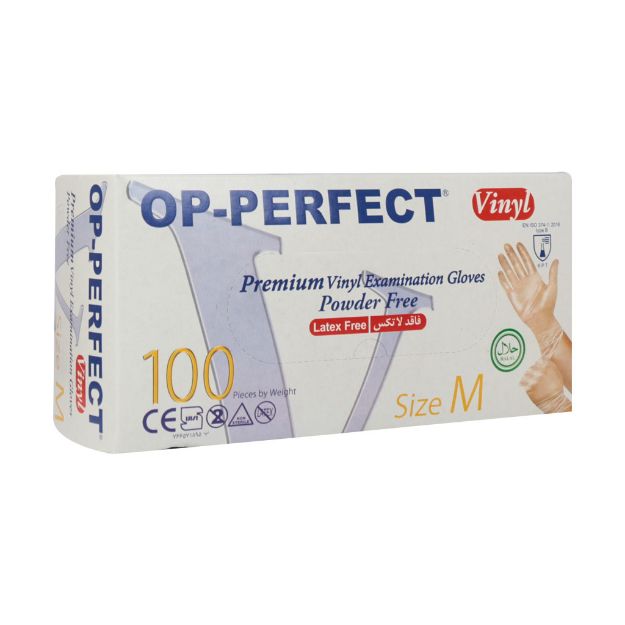 دستکش وینیل اپی پرفکت بدون پودر 100 عدد - Op-Perfect Vinyl Glove 100 Pcs