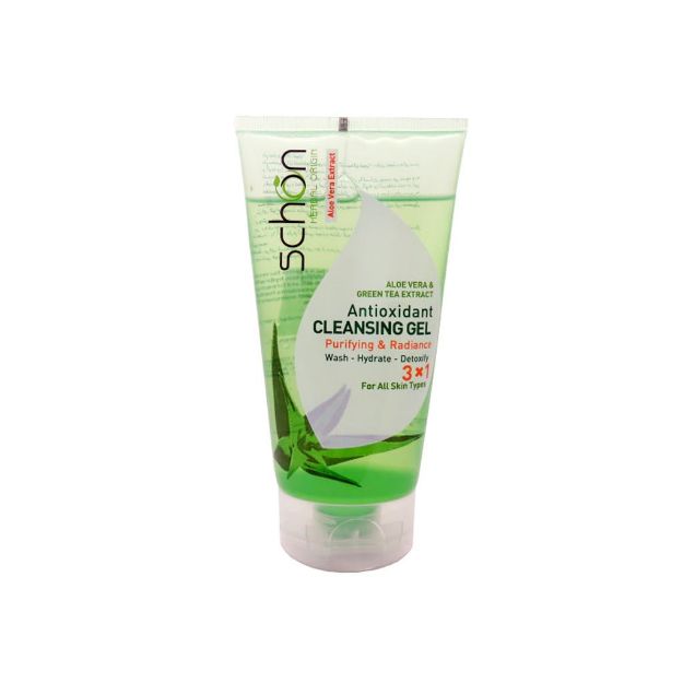 ژل شستشوی صورت شون حاوی آلوئه ورا و چای سبز 150 میلی لیتر - Schon Face Cleansing Gel With Green Tea & Aloevera 150 ml