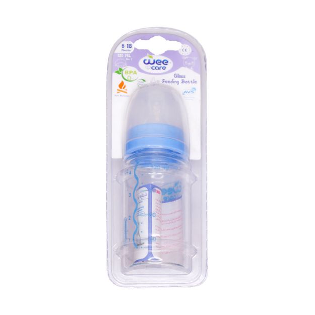 شیشه شیر پیرکس وی کر کد B303 مناسب 6 تا 18 ماه 120 میلی لیتر - Wee Care Glass Feeding Bottle Code B303 120 ml