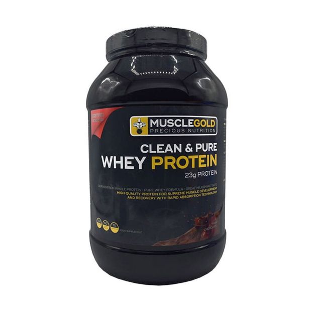 پودر پروتئین وی شیر شکلات ماسل گلد ۲۲۷۲ گرم - Muscle Gold Clean and Pure Whey Protein 2272 g