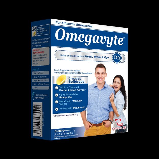 کپسول نرم جویدنی امگاویت D3 بزرگسالان ویتان 36 عدد - Vitane Omegavyte D3 For Adults 36 Chewable soft drop