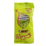 خود تراش 4 عددی بیک مدل Pure 3 Lady - Bic Pure 3 Lady Blade Pack of 4