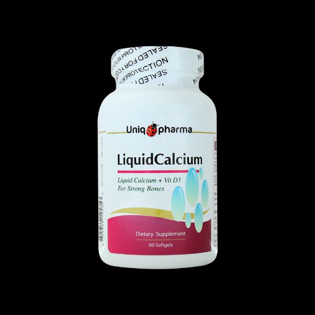 کپسول لیکوئید کلسیم یونیک فارما ۶۰ عددی - Uniq Pharma Liquid Calcium 60 Soft Gels