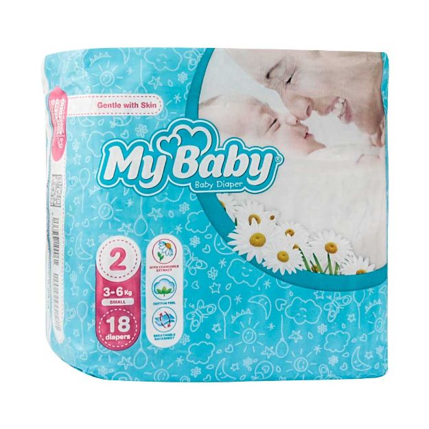 پوشک سایز ۲ مای بی بی (۳ تا ۶ کیلو گرم) حاوی عصاره بابونه - My Baby Size 2 Baby Diaper With Chamomile Extract