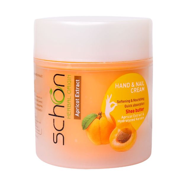 کرم کاسه ای دست و ناخن شون حاوی عصاره زرد آلو 150 میلی لیتر - Schon Hand And Nail Apricot Extract Cream 150ml