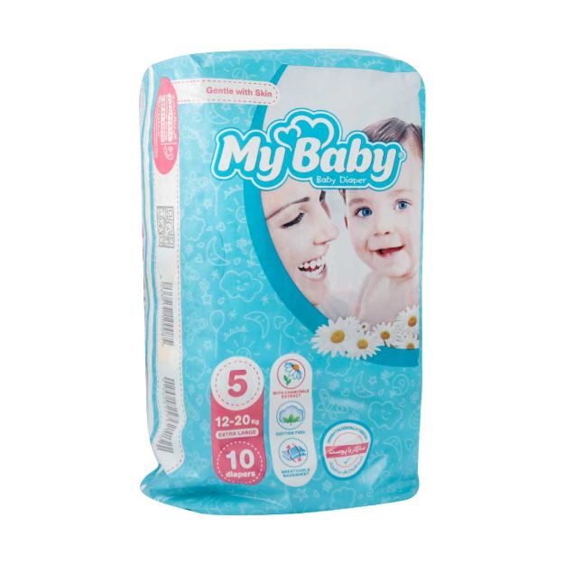 پوشک سایز ۵ مای بی بی (۱۲ تا ۲۰ کیلوگرم) حاوی عصاره بابونه - My Baby Size 5 Baby Diaper With Chamomile Extract