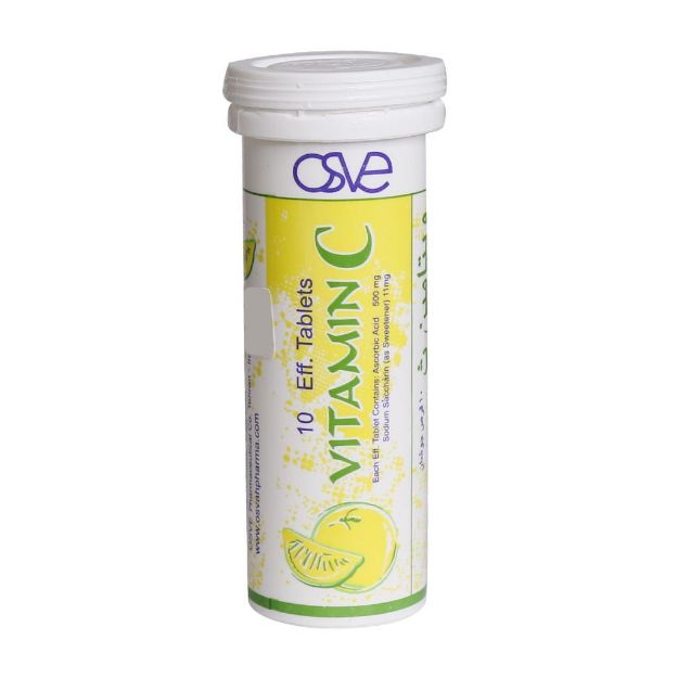 قرص جوشان ویتامین C 500 میلی گرم اسوه با طعم لیمو 10 عدد - Osve Vitamin C 10 Lemon Eff Tabs